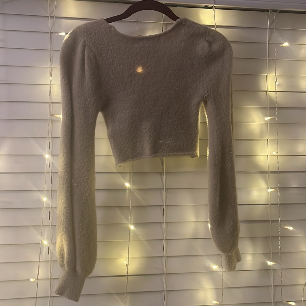 Cute fuzzy Summer/Winter Crop top - Picture 2 of 3